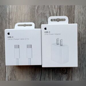 Apple USB-C Charge Cable 240 W 2M Length &
Apple 20W USB-C Power Adapter